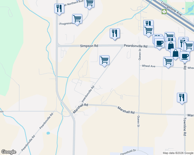 map of restaurants, bars, coffee shops, grocery stores, and more near 2195 Peardonville Road in Abbotsford