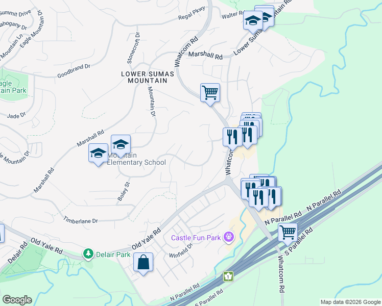 map of restaurants, bars, coffee shops, grocery stores, and more near Village Knoll in Abbotsford