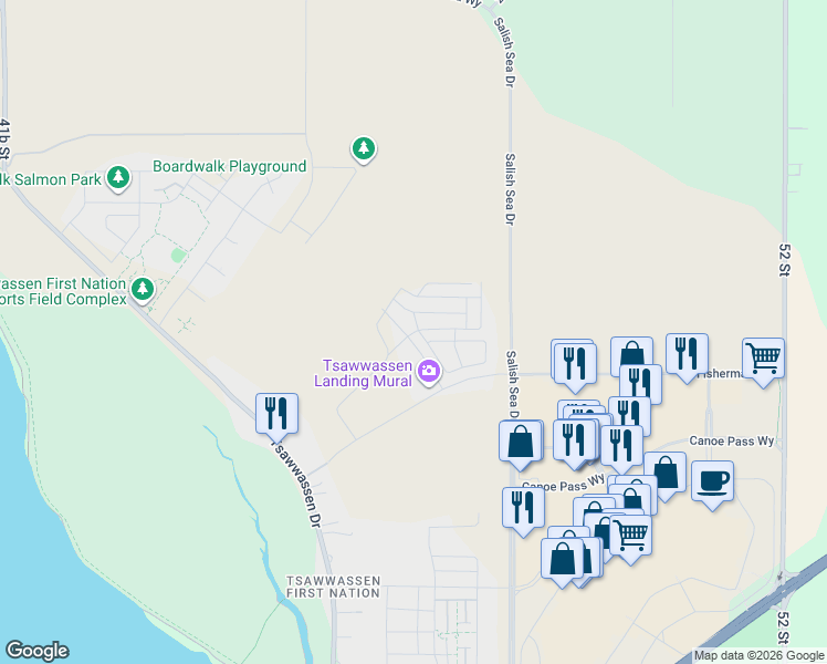 map of restaurants, bars, coffee shops, grocery stores, and more near 4662 Hemlock Way in Metro Vancouver