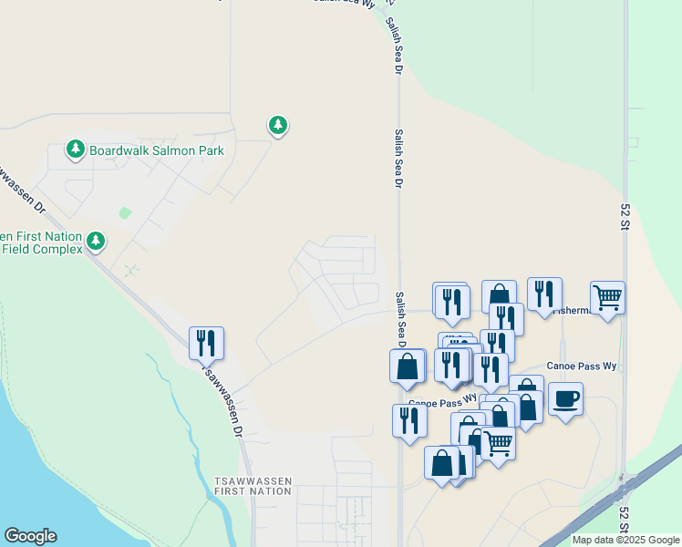 map of restaurants, bars, coffee shops, grocery stores, and more near Hemlock Way in Metro Vancouver