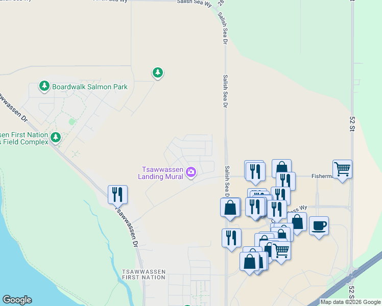 map of restaurants, bars, coffee shops, grocery stores, and more near 4698 Hazelnut Way in Metro Vancouver
