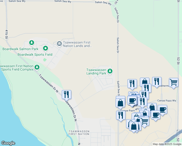 map of restaurants, bars, coffee shops, grocery stores, and more near 4235 Cormorant Drive in Metro Vancouver