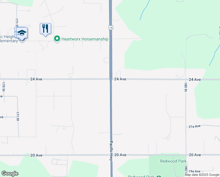 map of restaurants, bars, coffee shops, grocery stores, and more near 2355 176 Street in Surrey