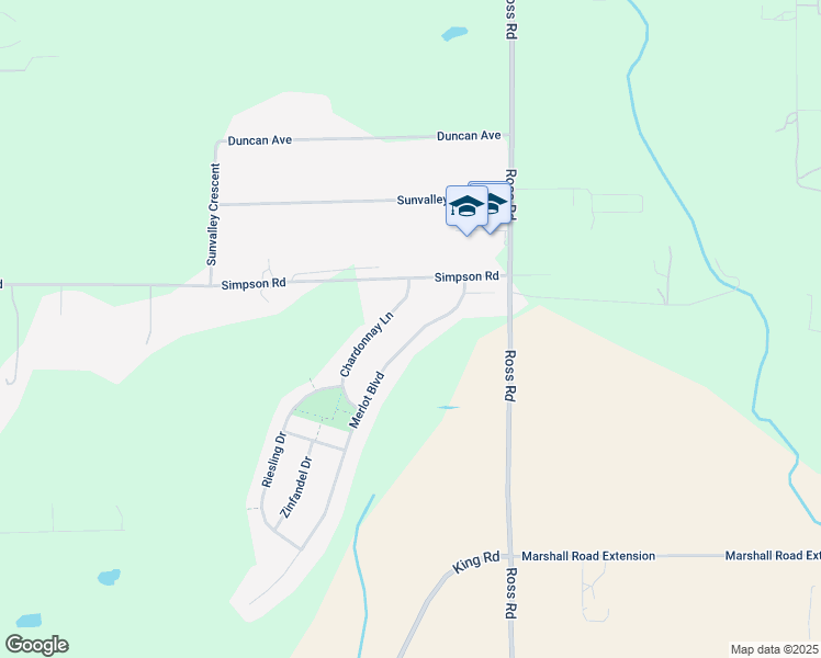 map of restaurants, bars, coffee shops, grocery stores, and more near 2337 Merlot Boulevard in Abbotsford