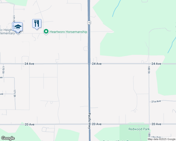 map of restaurants, bars, coffee shops, grocery stores, and more near 2355 176 Street in Surrey