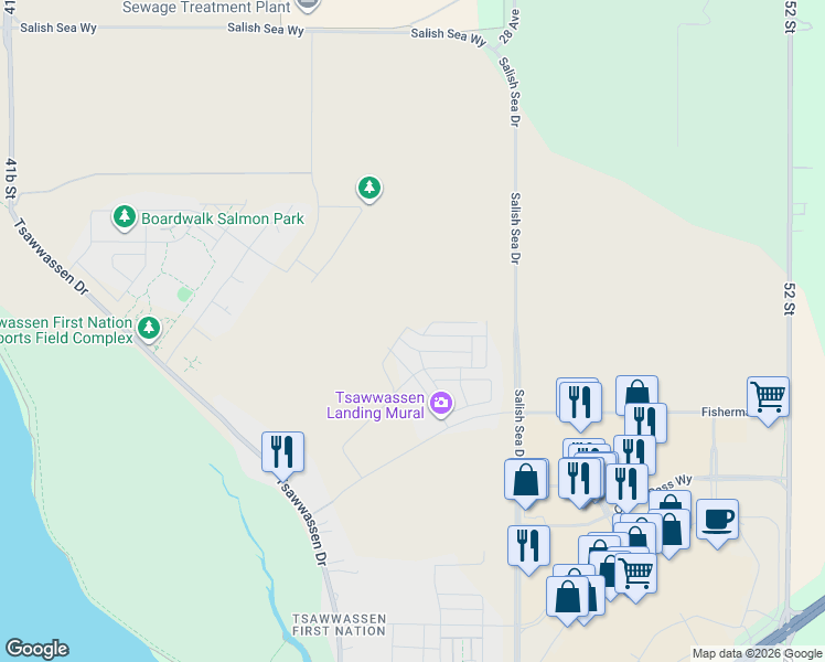 map of restaurants, bars, coffee shops, grocery stores, and more near in Metro Vancouver
