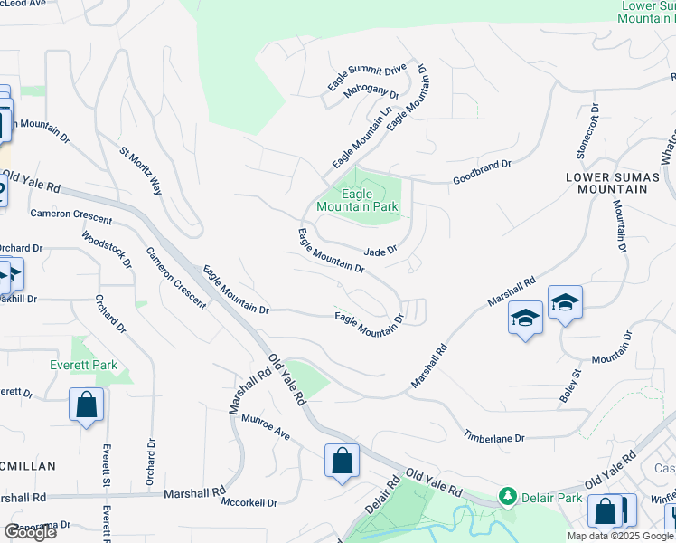 map of restaurants, bars, coffee shops, grocery stores, and more near 35412 Eagle Mountain Drive in Abbotsford