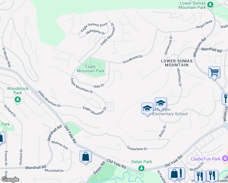 map of restaurants, bars, coffee shops, grocery stores, and more near 2434 Jonquil Court in Abbotsford
