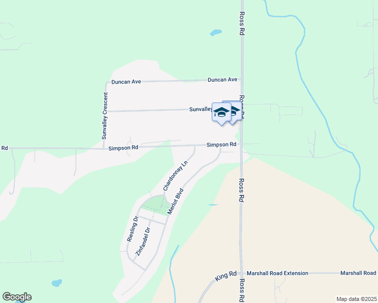 map of restaurants, bars, coffee shops, grocery stores, and more near 2379 Chardonnay Lane in Abbotsford