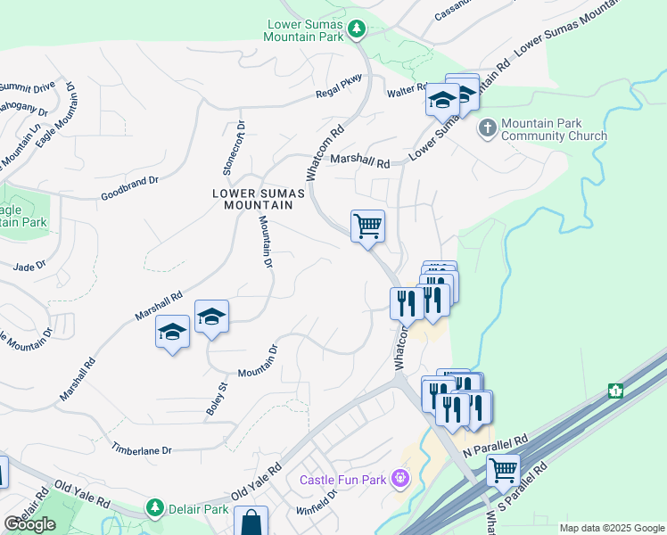 map of restaurants, bars, coffee shops, grocery stores, and more near 35993 Eaglecrest Place in Abbotsford