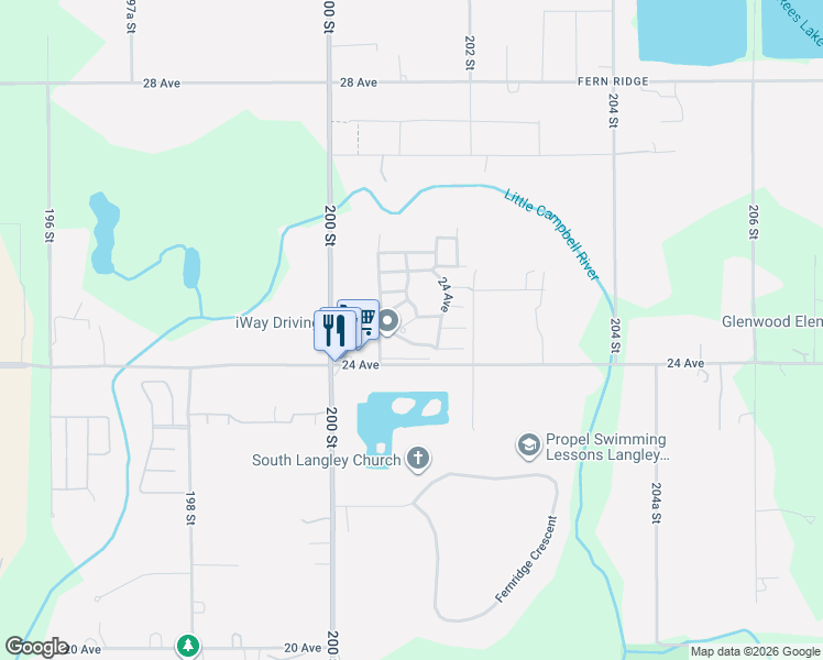 map of restaurants, bars, coffee shops, grocery stores, and more near 20071 24 Avenue in Langley