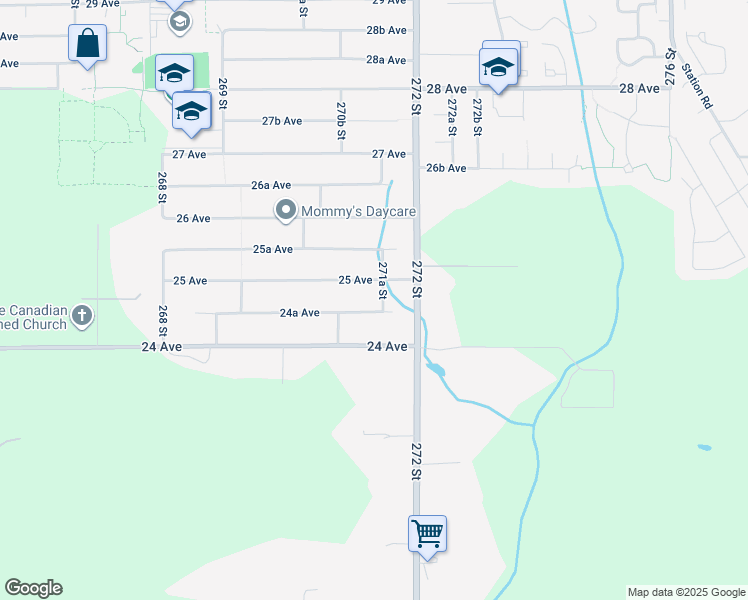 map of restaurants, bars, coffee shops, grocery stores, and more near 2475 271A Street in Langley Township
