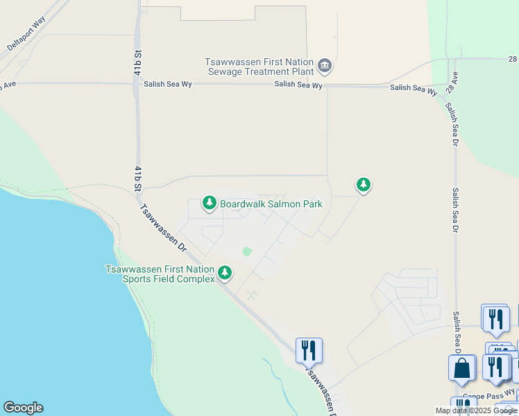map of restaurants, bars, coffee shops, grocery stores, and more near 4408 Cormorant Way in Metro Vancouver