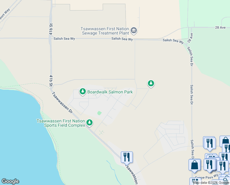 map of restaurants, bars, coffee shops, grocery stores, and more near 4375 Cormorant Way in Metro Vancouver