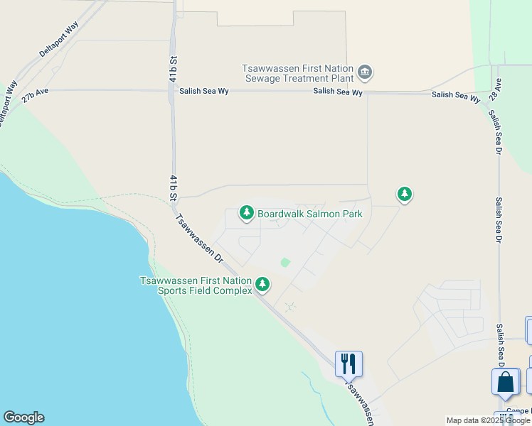 map of restaurants, bars, coffee shops, grocery stores, and more near 4306 Cormorant Way in Metro Vancouver