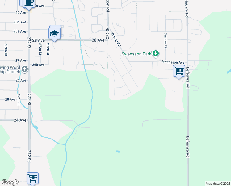 map of restaurants, bars, coffee shops, grocery stores, and more near 27625 Railcar Crescent in Abbotsford
