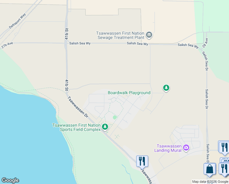 map of restaurants, bars, coffee shops, grocery stores, and more near 4347 Cormorant Way in Metro Vancouver