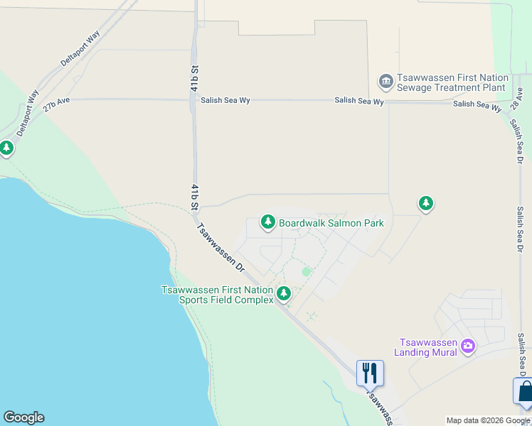 map of restaurants, bars, coffee shops, grocery stores, and more near 4235 Cormorant Way in Metro Vancouver