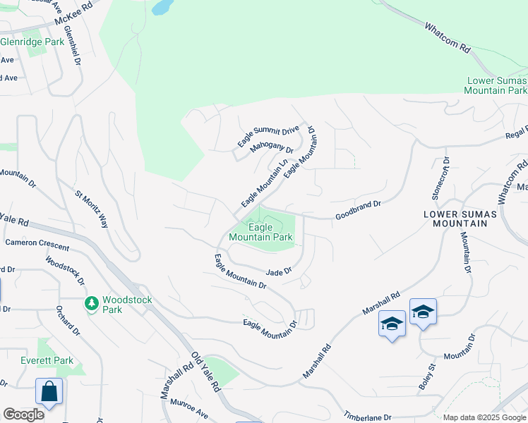 map of restaurants, bars, coffee shops, grocery stores, and more near 2594 Eagle Mountain Drive in Abbotsford