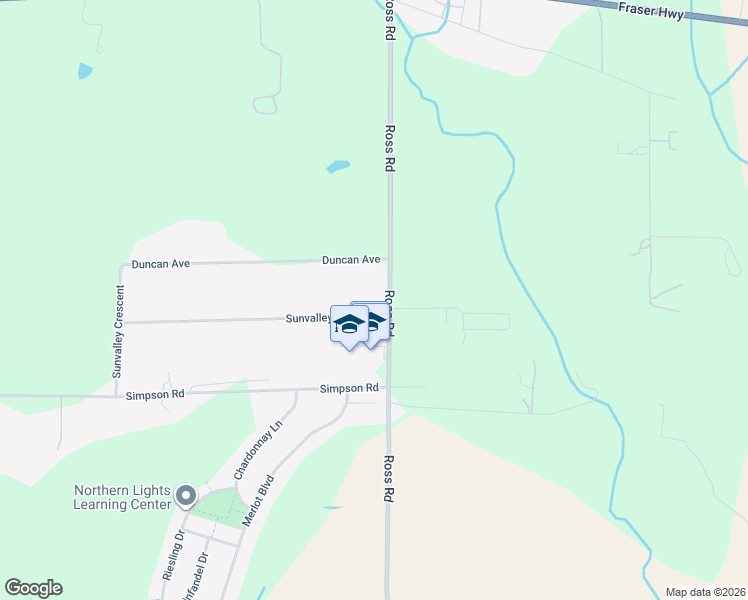 map of restaurants, bars, coffee shops, grocery stores, and more near 2535 Ross Road in Abbotsford