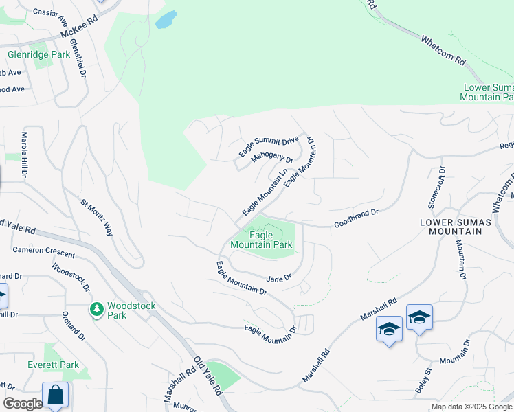 map of restaurants, bars, coffee shops, grocery stores, and more near 2581 Eagle Mountain Drive in Abbotsford