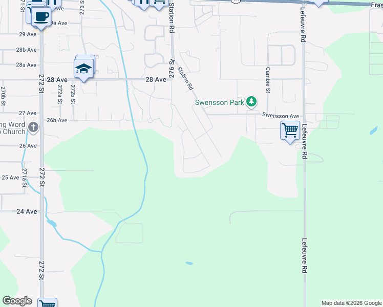 map of restaurants, bars, coffee shops, grocery stores, and more near 27649 Lundeberg Avenue in Abbotsford