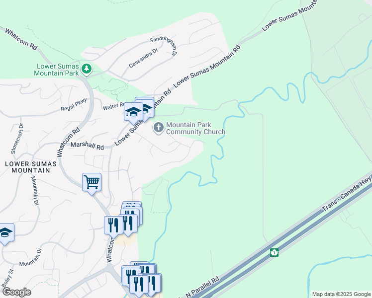 map of restaurants, bars, coffee shops, grocery stores, and more near 36381 Country Place in Abbotsford