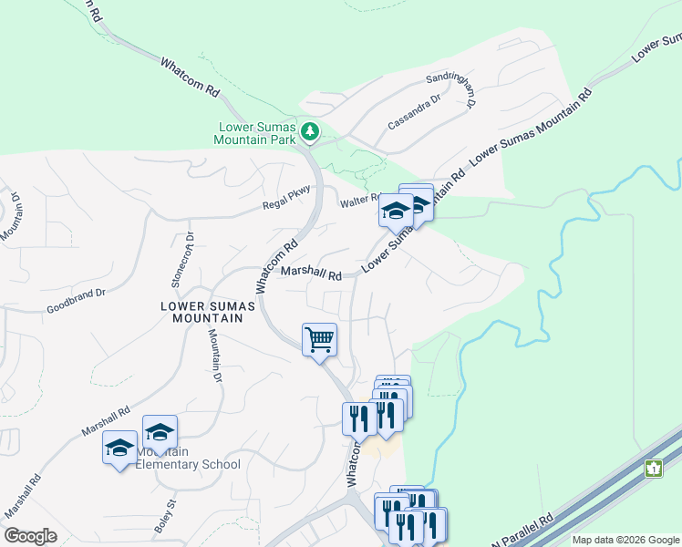 map of restaurants, bars, coffee shops, grocery stores, and more near 36099 Marshall Road in Abbotsford