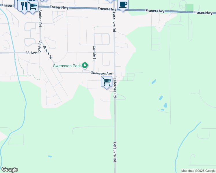 map of restaurants, bars, coffee shops, grocery stores, and more near 27977 Stagecoach Avenue in Abbotsford