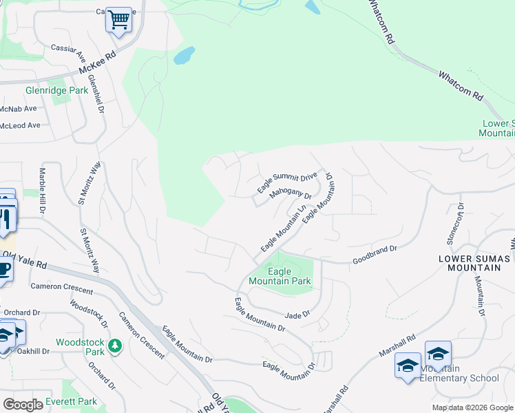 map of restaurants, bars, coffee shops, grocery stores, and more near 35410 Mahogany Drive in Abbotsford