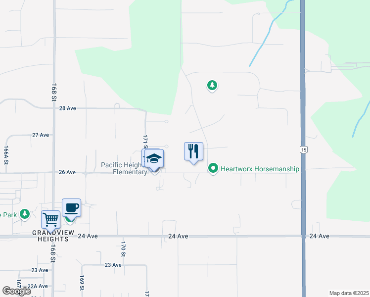 map of restaurants, bars, coffee shops, grocery stores, and more near 17237 26A Avenue in Surrey