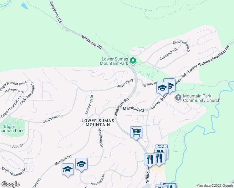 map of restaurants, bars, coffee shops, grocery stores, and more near 36010 Spyglass Court in Abbotsford