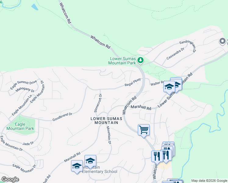 map of restaurants, bars, coffee shops, grocery stores, and more near 35946 Regal Parkway in Abbotsford