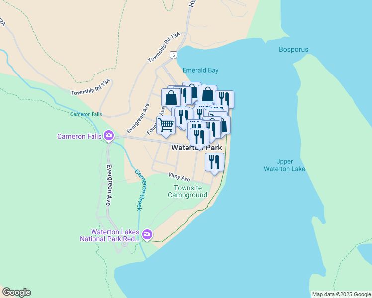 map of restaurants, bars, coffee shops, grocery stores, and more near 404 Wind Flower Avenue in Waterton Park