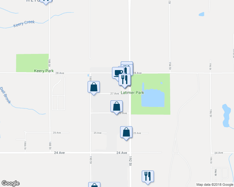 map of restaurants, bars, coffee shops, grocery stores, and more near 16082 27 Avenue in Surrey