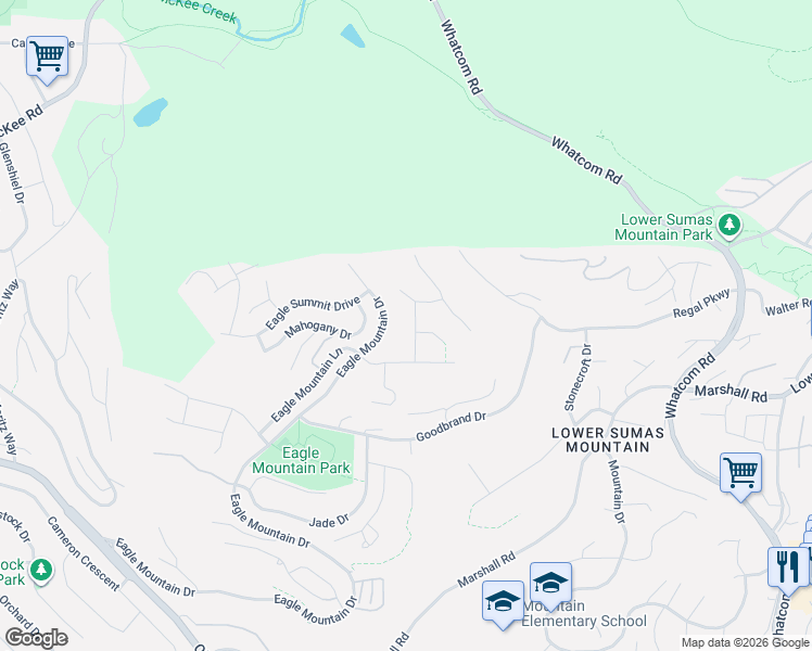 map of restaurants, bars, coffee shops, grocery stores, and more near 2705 Eagle Peak Drive in Abbotsford