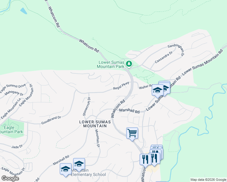 map of restaurants, bars, coffee shops, grocery stores, and more near 36000 Regal Parkway in Abbotsford