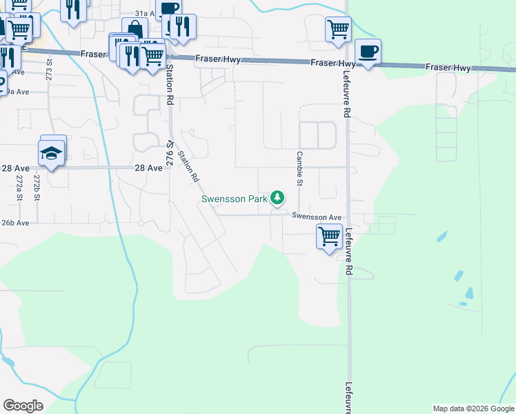 map of restaurants, bars, coffee shops, grocery stores, and more near in Abbotsford