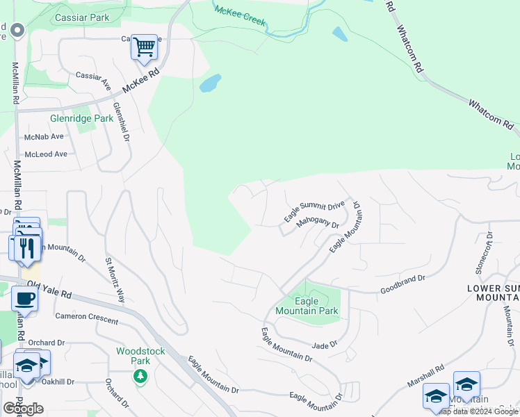map of restaurants, bars, coffee shops, grocery stores, and more near 2727 Montana Place in Abbotsford