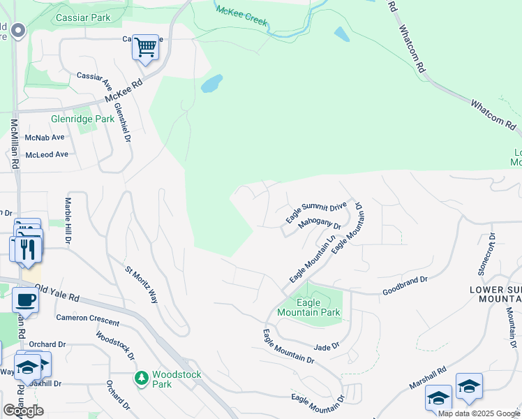 map of restaurants, bars, coffee shops, grocery stores, and more near 2727 Montana Place in Abbotsford