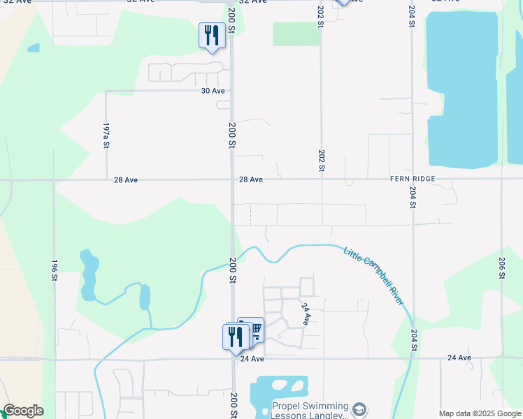 map of restaurants, bars, coffee shops, grocery stores, and more near 20070 27A Avenue in Langley Township