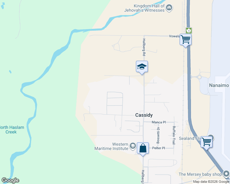 map of restaurants, bars, coffee shops, grocery stores, and more near 1585 Carden Road in Ladysmith