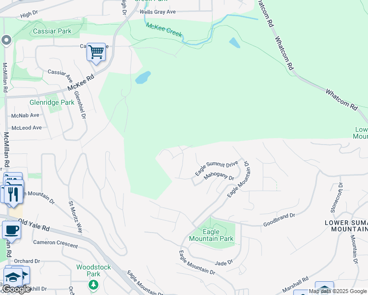 map of restaurants, bars, coffee shops, grocery stores, and more near 2786 Montana Place in Abbotsford
