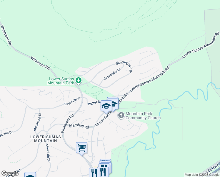 map of restaurants, bars, coffee shops, grocery stores, and more near 36382 Sandringham Drive in Abbotsford