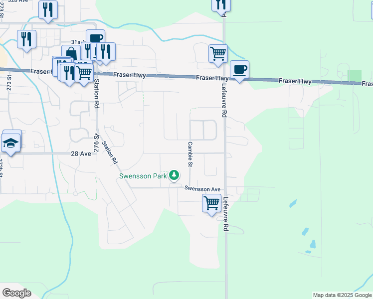 map of restaurants, bars, coffee shops, grocery stores, and more near 27895 Junction Avenue in Abbotsford