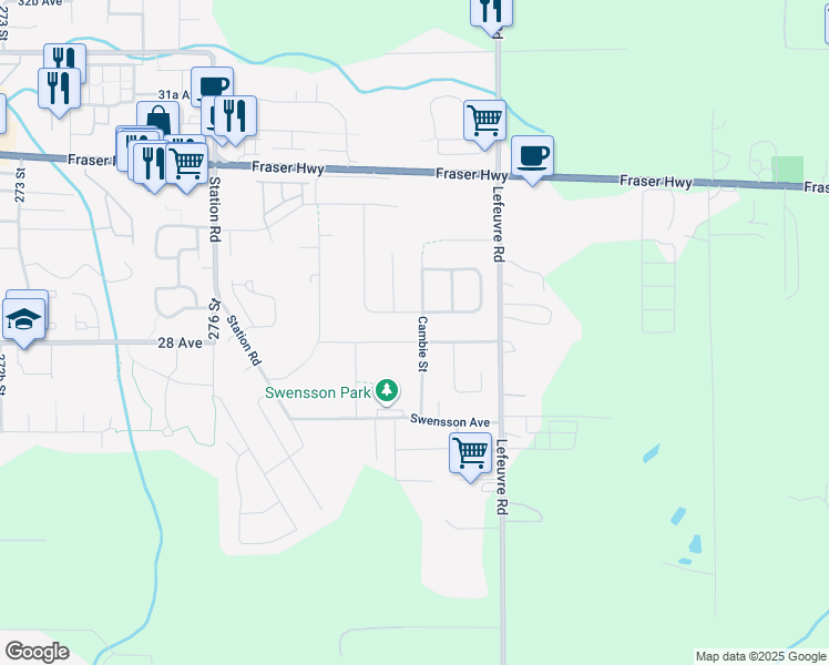 map of restaurants, bars, coffee shops, grocery stores, and more near 27895 Junction Avenue in Abbotsford