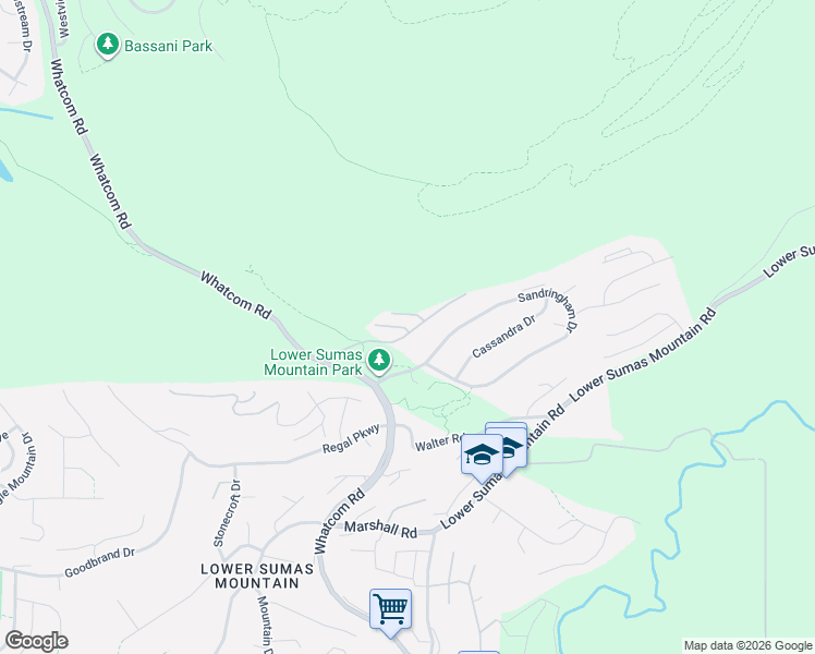 map of restaurants, bars, coffee shops, grocery stores, and more near 2842 Whatcom Road in Abbotsford