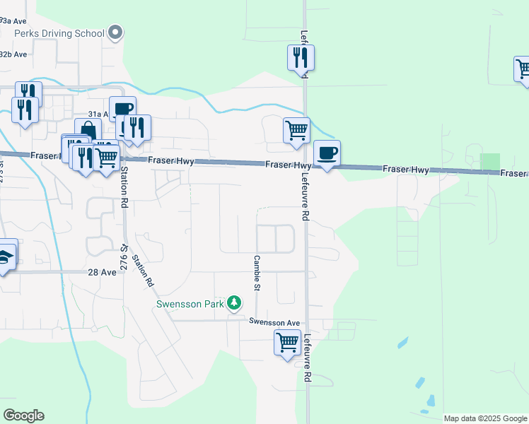 map of restaurants, bars, coffee shops, grocery stores, and more near 27908 Trestle Avenue in Abbotsford