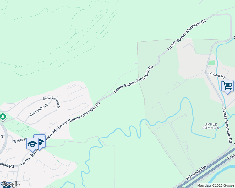 map of restaurants, bars, coffee shops, grocery stores, and more near Lower Sumas Mountain in Abbotsford