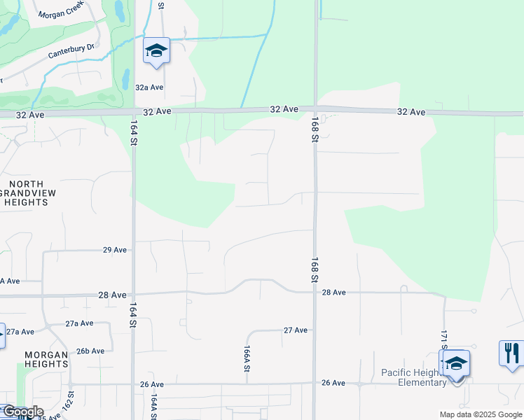 map of restaurants, bars, coffee shops, grocery stores, and more near 16690 McNair Drive in Surrey